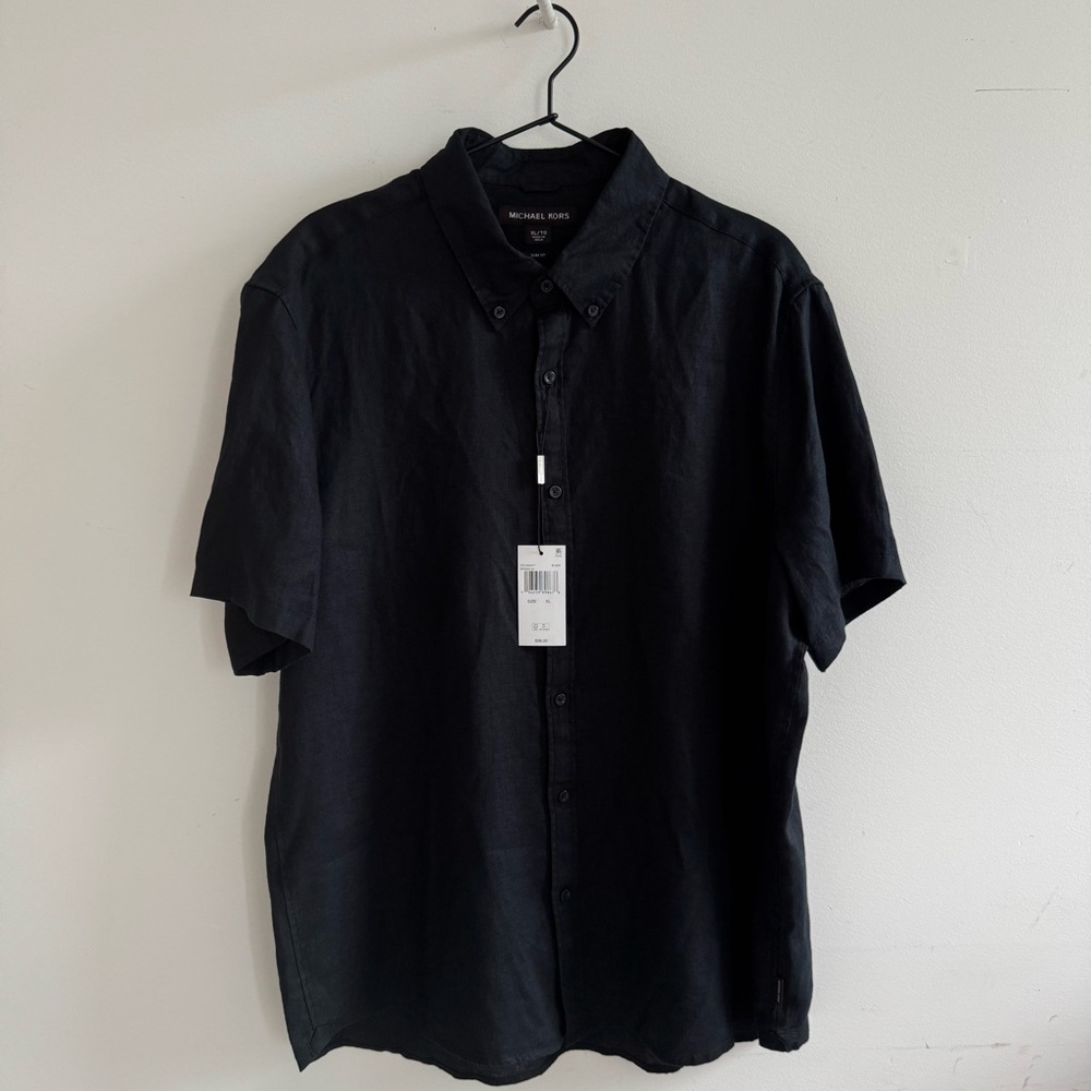 NWT Micheal Kors 💯 Linen button down shirt 👕